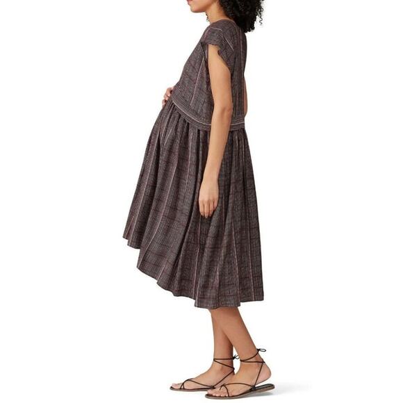 Rent the runway sz 0 Hatch Paulina maternity dress in brown diamond print geo - Picture 2 of 8